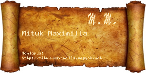 Mituk Maximilla névjegykártya